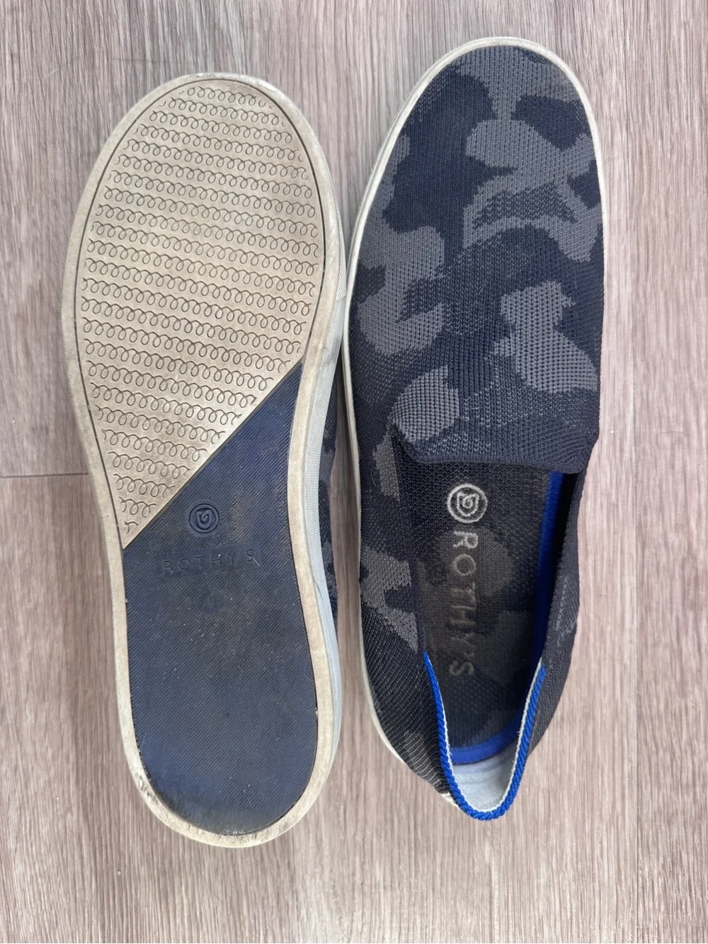 Rothy's Slip-Resistant Sole Flat in Black and Tan